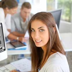 Newly Hired National Football League Intern Get Settled into Her Workstation