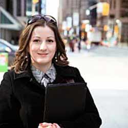 Famale College Intern Poses for Photo